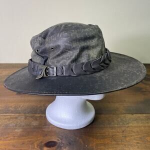 Jacaru Australia Stonewash Brown UPF 50 Kangaroo Leather Wild Roo Hat X Large